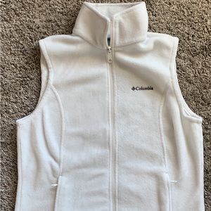 Columbia Sportswear Company Winter White Full Zip Fleece Vest Womens Size Small